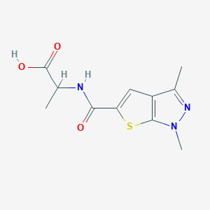 molecular formula C11H13N3O3S B3377416 2-({1,3-dimethyl-1H-thieno[2,3-c]pyrazol-5-yl}formamido)propanoic acid CAS No. 1309001-73-7