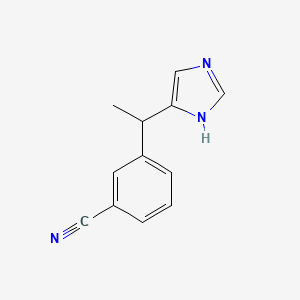 molecular formula C12H11N3 B3377466 3-[1-(1H-imidazol-4-yl)ethyl]benzonitrile CAS No. 1314931-18-4