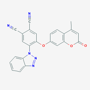 molecular formula C24H13N5O3 B337747 4-(1H-benzotriazol-1-yl)-5-[(4-methyl-2-oxo-2H-chromen-7-yl)oxy]benzene-1,2-dicarbonitrile 