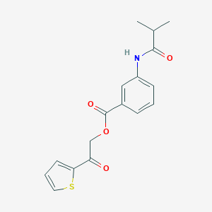 molecular formula C17H17NO4S B337749 2-Oxo-2-(2-thienyl)ethyl 3-(isobutyrylamino)benzoate 