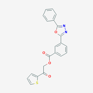 molecular formula C21H14N2O4S B337751 2-Oxo-2-(2-thienyl)ethyl 3-(5-phenyl-1,3,4-oxadiazol-2-yl)benzoate 