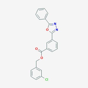 molecular formula C22H15ClN2O3 B337752 3-Chlorobenzyl 3-(5-phenyl-1,3,4-oxadiazol-2-yl)benzoate 