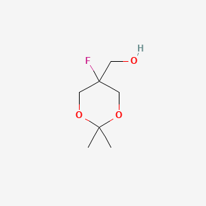 molecular formula C7H13FO3 B3377527 (5-Fluoro-2,2-dimethyl-1,3-dioxan-5-yl)methanol CAS No. 133384-80-2