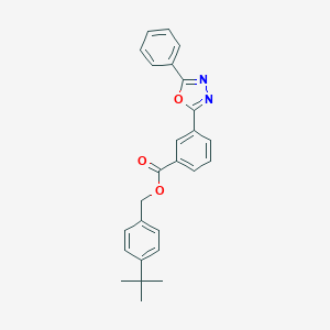 molecular formula C26H24N2O3 B337755 4-Tert-butylbenzyl 3-(5-phenyl-1,3,4-oxadiazol-2-yl)benzoate 