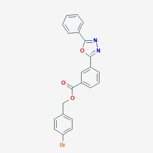 molecular formula C22H15BrN2O3 B337756 4-Bromobenzyl 3-(5-phenyl-1,3,4-oxadiazol-2-yl)benzoate 