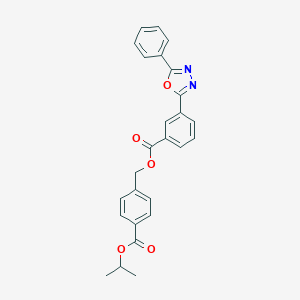 molecular formula C26H22N2O5 B337757 4-(Isopropoxycarbonyl)benzyl 3-(5-phenyl-1,3,4-oxadiazol-2-yl)benzoate 