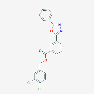 molecular formula C22H14Cl2N2O3 B337758 3,4-Dichlorobenzyl 3-(5-phenyl-1,3,4-oxadiazol-2-yl)benzoate 