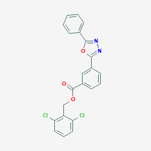 molecular formula C22H14Cl2N2O3 B337759 2,6-Dichlorobenzyl 3-(5-phenyl-1,3,4-oxadiazol-2-yl)benzoate 