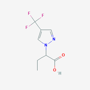 molecular formula C8H9F3N2O2 B3377590 2-[4-(trifluoromethyl)-1H-pyrazol-1-yl]butanoic acid CAS No. 1339703-80-8