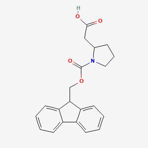 molecular formula C21H21NO4 B3377601 2-[1-(9H-fluoren-9-ylmethoxycarbonyl)pyrrolidin-2-yl]acetic Acid CAS No. 1340391-75-4