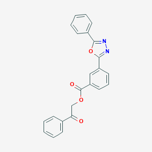 molecular formula C23H16N2O4 B337761 2-Oxo-2-phenylethyl 3-(5-phenyl-1,3,4-oxadiazol-2-yl)benzoate 
