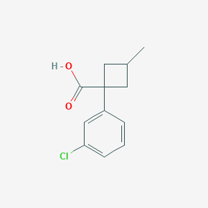 molecular formula C12H13ClO2 B3377610 1-(3-Chlorophenyl)-3-methylcyclobutane-1-carboxylic acid CAS No. 1340521-86-9