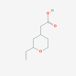 molecular formula C9H16O3 B3377611 2-(2-Ethyloxan-4-yl)acetic acid CAS No. 1341054-75-8