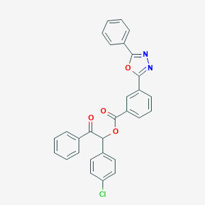 molecular formula C29H19ClN2O4 B337763 1-(4-Chlorophenyl)-2-oxo-2-phenylethyl 3-(5-phenyl-1,3,4-oxadiazol-2-yl)benzoate 