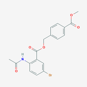 molecular formula C18H16BrNO5 B337764 4-(Methoxycarbonyl)benzyl 2-(acetylamino)-5-bromobenzoate 