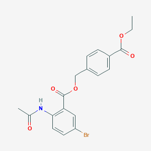molecular formula C19H18BrNO5 B337765 4-(Ethoxycarbonyl)benzyl 2-(acetylamino)-5-bromobenzoate 