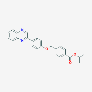 molecular formula C25H22N2O3 B337767 Isopropyl 4-{[4-(2-quinoxalinyl)phenoxy]methyl}benzoate 