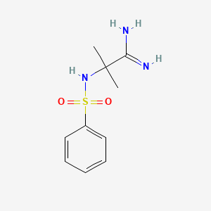 molecular formula C10H15N3O2S B3377671 2-Benzenesulfonamido-2-methylpropanimidamide CAS No. 1342383-97-4
