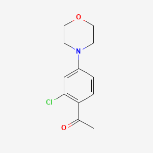 molecular formula C12H14ClNO2 B3377675 1-[2-Chloro-4-(morpholin-4-yl)phenyl]ethan-1-one CAS No. 1342664-48-5