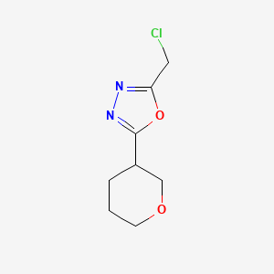 molecular formula C8H11ClN2O2 B3377698 2-(Chloromethyl)-5-(oxan-3-yl)-1,3,4-oxadiazole CAS No. 1343729-76-9