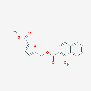 molecular formula C19H16O6 B337773 Ethyl 5-{[(1-hydroxy-2-naphthoyl)oxy]methyl}-2-furoate 