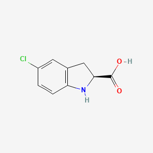 molecular formula C9H8ClNO2 B3377747 (2S)-5-Chloroindoline-2-carboxylic acid CAS No. 1344408-15-6