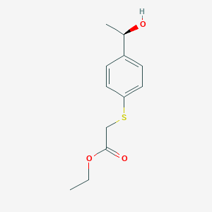 molecular formula C12H16O3S B3377754 ethyl 2-({4-[(1R)-1-hydroxyethyl]phenyl}sulfanyl)acetate CAS No. 1344952-38-0