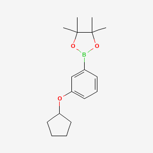 molecular formula C17H25BO3 B3377774 2-(3-(Cyclopentyloxy)phenyl)-4,4,5,5-tetramethyl-1,3,2-dioxaborolane CAS No. 1346706-39-5