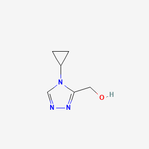 molecular formula C6H9N3O B3377799 (4-cyclopropyl-4H-1,2,4-triazol-3-yl)methanol CAS No. 135207-05-5