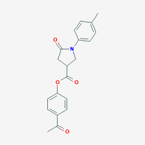 molecular formula C20H19NO4 B337780 4-Acetylphenyl 1-(4-methylphenyl)-5-oxo-3-pyrrolidinecarboxylate 