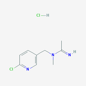 molecular formula C9H13Cl2N3 B3377815 N-[(6-Chloropyridin-3-yl)methyl]-N-methylethanimidamide hydrochloride CAS No. 135410-04-7