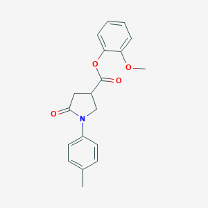 molecular formula C19H19NO4 B337782 2-Methoxyphenyl 1-(4-methylphenyl)-5-oxo-3-pyrrolidinecarboxylate 