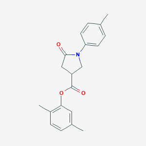 molecular formula C20H21NO3 B337783 2,5-Dimethylphenyl 1-(4-methylphenyl)-5-oxo-3-pyrrolidinecarboxylate 