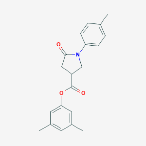 molecular formula C20H21NO3 B337784 3,5-Dimethylphenyl 1-(4-methylphenyl)-5-oxo-3-pyrrolidinecarboxylate 