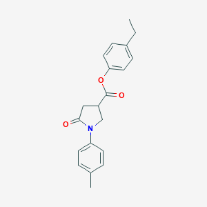 molecular formula C20H21NO3 B337786 4-Ethylphenyl 1-(4-methylphenyl)-5-oxo-3-pyrrolidinecarboxylate 