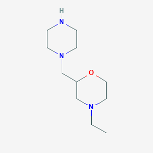 molecular formula C11H23N3O B3377869 4-Ethyl-2-(piperazin-1-ylmethyl)morpholine CAS No. 1354951-63-5