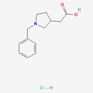molecular formula C13H18ClNO2 B3377879 2-(1-Benzylpyrrolidin-3-yl)acetic acid hydrochloride CAS No. 1354957-82-6