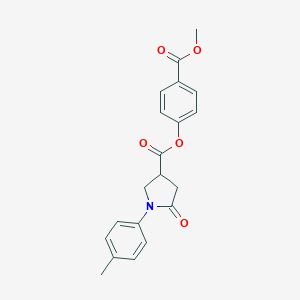 molecular formula C20H19NO5 B337788 4-(Methoxycarbonyl)phenyl 1-(4-methylphenyl)-5-oxo-3-pyrrolidinecarboxylate 