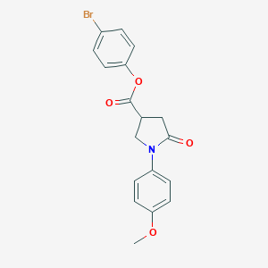 molecular formula C18H16BrNO4 B337793 4-Bromophenyl 1-(4-methoxyphenyl)-5-oxo-3-pyrrolidinecarboxylate 