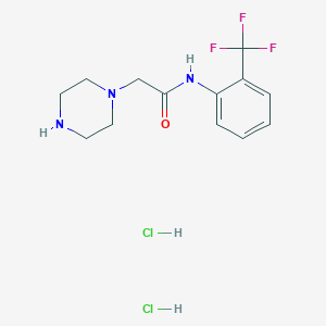 molecular formula C13H18Cl2F3N3O B3377933 2-(piperazin-1-yl)-N-[2-(trifluoromethyl)phenyl]acetamide dihydrochloride CAS No. 1365836-40-3