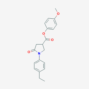 molecular formula C20H21NO4 B337794 4-Methoxyphenyl 1-(4-ethylphenyl)-5-oxo-3-pyrrolidinecarboxylate 