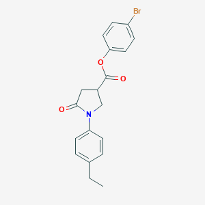 molecular formula C19H18BrNO3 B337795 4-Bromophenyl 1-(4-ethylphenyl)-5-oxo-3-pyrrolidinecarboxylate 