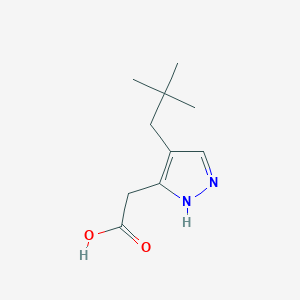 molecular formula C10H16N2O2 B3377961 2-[4-(2,2-dimethylpropyl)-1H-pyrazol-3-yl]acetic acid CAS No. 1369088-95-8