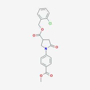 molecular formula C20H18ClNO5 B337798 2-Chlorobenzyl 1-[4-(methoxycarbonyl)phenyl]-5-oxo-3-pyrrolidinecarboxylate 