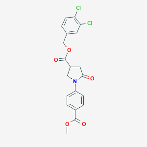 molecular formula C20H17Cl2NO5 B337799 3,4-Dichlorobenzyl 1-[4-(methoxycarbonyl)phenyl]-5-oxo-3-pyrrolidinecarboxylate 
