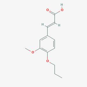 molecular formula C13H16O4 B3378001 3-(3-Methoxy-4-propoxyphenyl)prop-2-enoic acid CAS No. 1374414-04-6