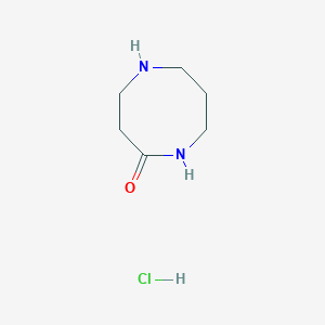 molecular formula C6H13ClN2O B3378047 1,5-Diazocan-2-one hydrochloride CAS No. 1379165-96-4