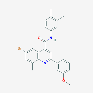 molecular formula C26H23BrN2O2 B337805 6-bromo-N-(3,4-dimethylphenyl)-2-(3-methoxyphenyl)-8-methylquinoline-4-carboxamide 