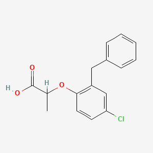molecular formula C16H15ClO3 B3378071 2-(2-Benzyl-4-chlorophenoxy)propanoic acid CAS No. 13794-03-1