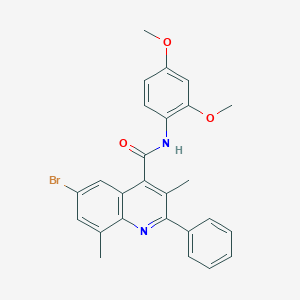 molecular formula C26H23BrN2O3 B337809 6-bromo-N-(2,4-dimethoxyphenyl)-3,8-dimethyl-2-phenylquinoline-4-carboxamide 